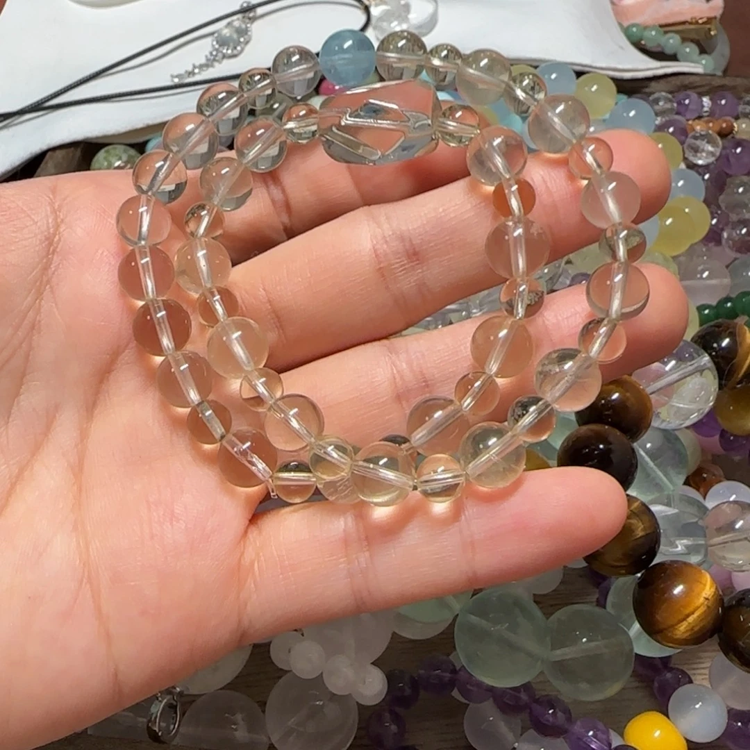 合金水晶颈饰双圈净体黄