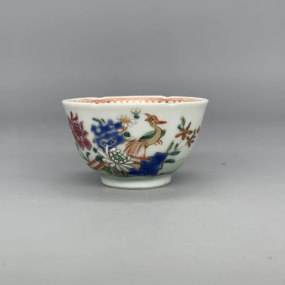 62509195*清乾隆粉彩花鸟纹杯/瓷器六/江苏省文物总店/MM