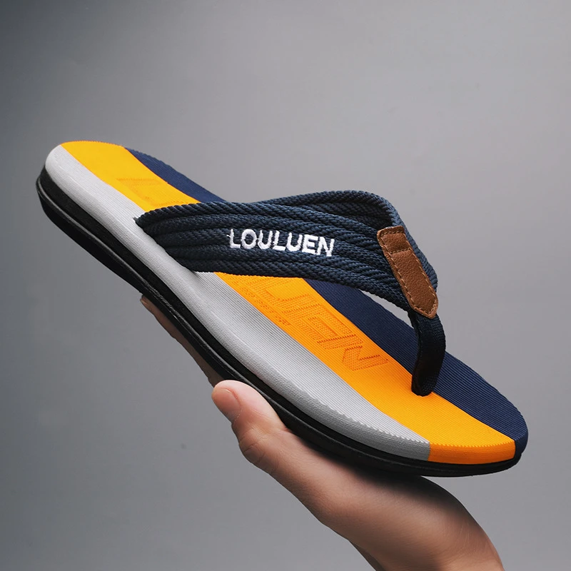 夏季新款男士沙滩人字拖鞋防滑透气户外休闲潮流凉鞋橡胶底