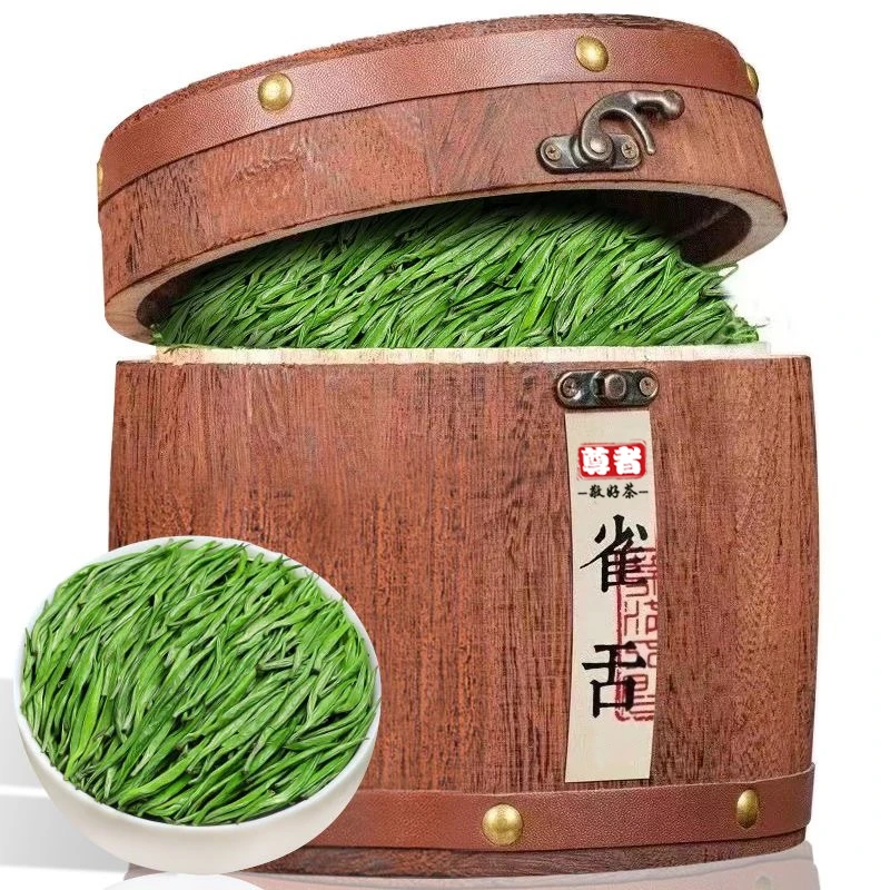 特级嫩芽雀舌2025新茶绿茶明前嫩叶浓香清香耐泡型茶叶木桶礼盒装