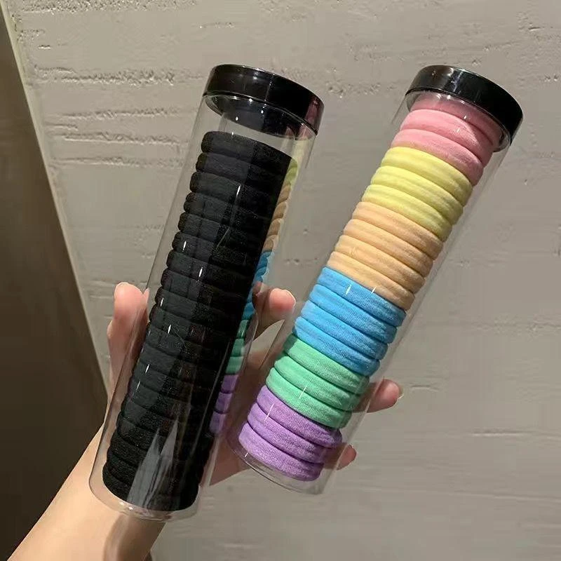 20根一罐装加粗绒布高弹力头绳无接缝皮筋扎发不伤发加粗发筋头筋