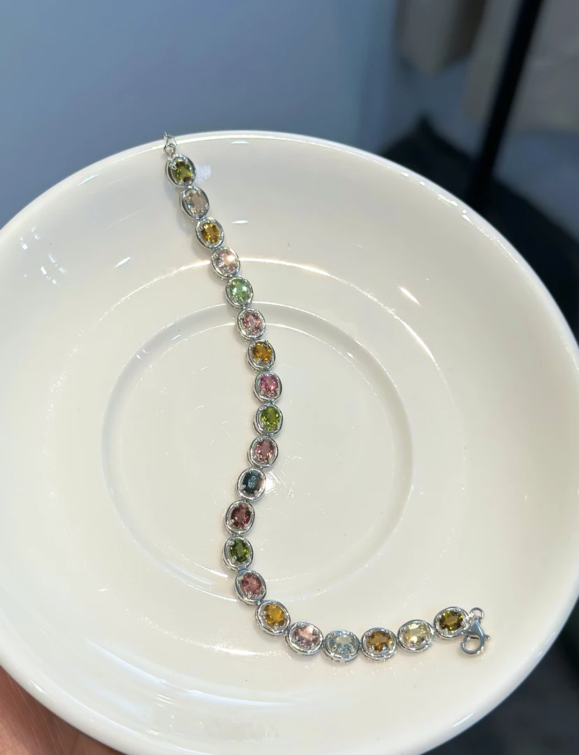 【歪歪】碧玺手链*S925镶嵌N3740