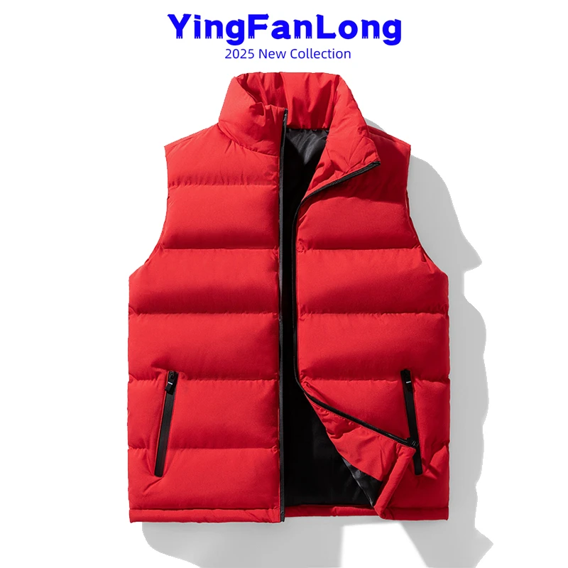 大红色羽绒棉服马甲男秋冬季2026新款马年本命年加厚保暖坎肩外套