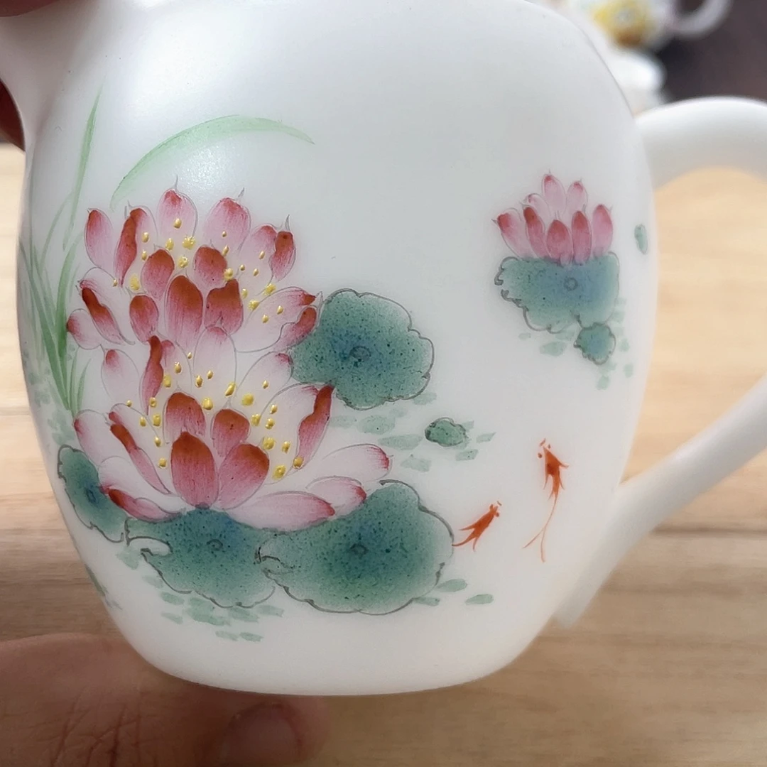 冰种素烧手绘公道杯