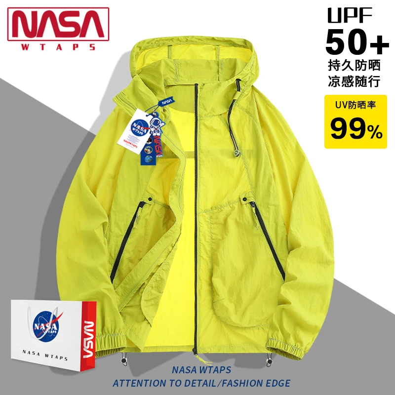 NASA WTAPS冰丝连帽防晒衣男女夏季新款UPF50+防紫外线情侣款外套