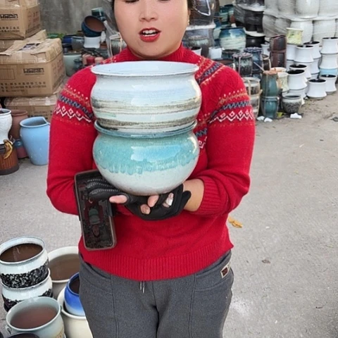 口19高13瑕疵盆子。