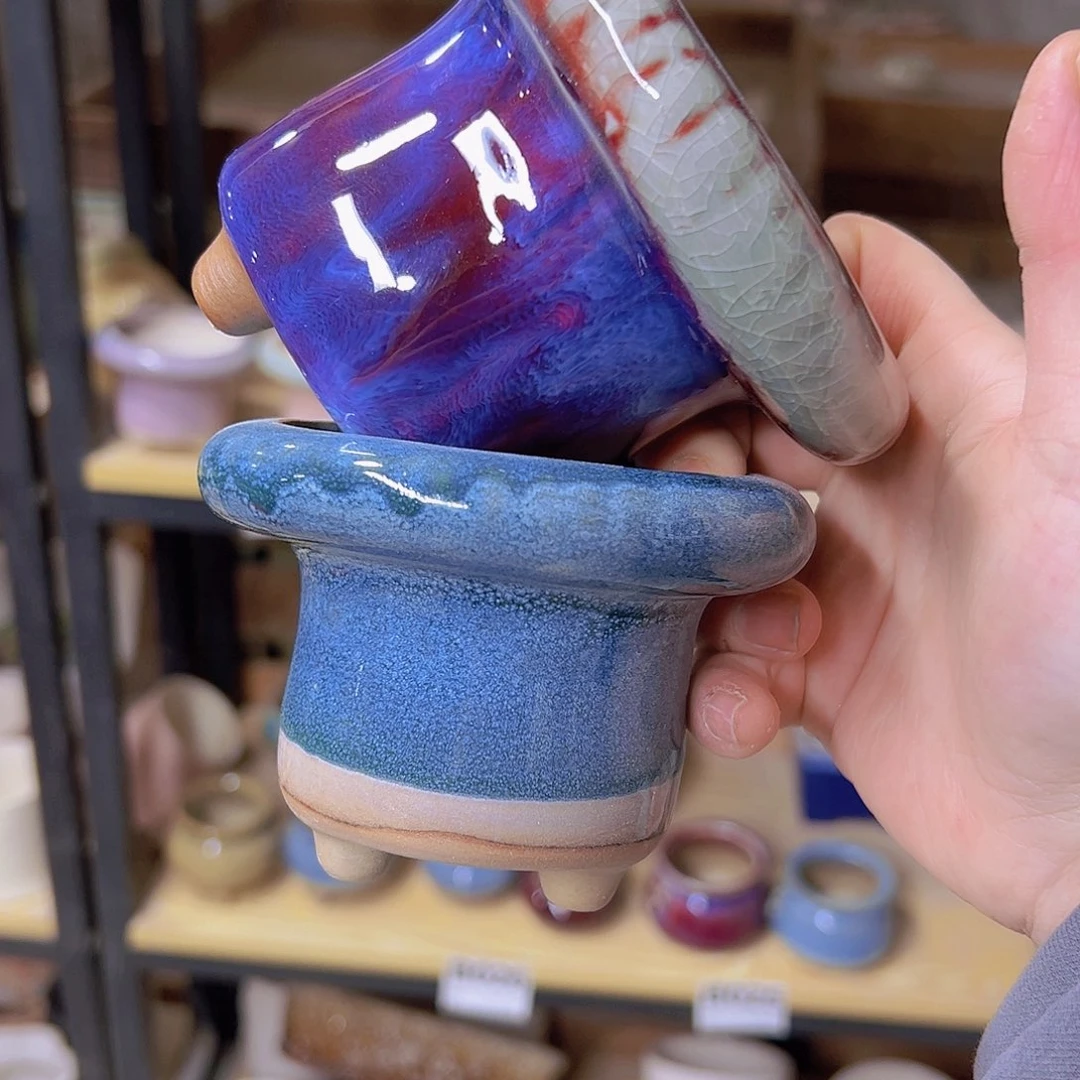 红陶陶瓷花盆当场满12包邮