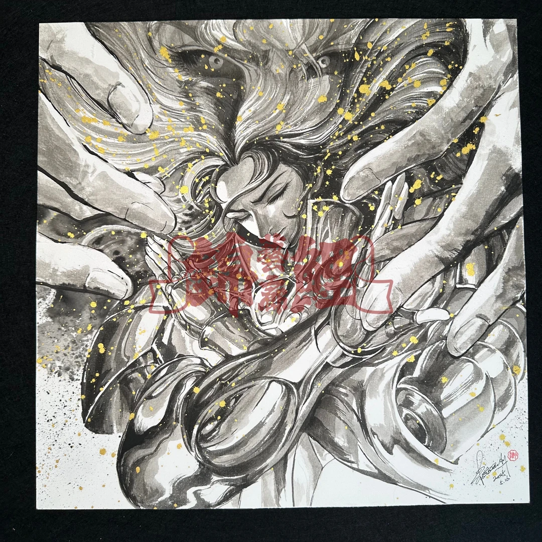 手稿原画圣斗士双子座（含画框）