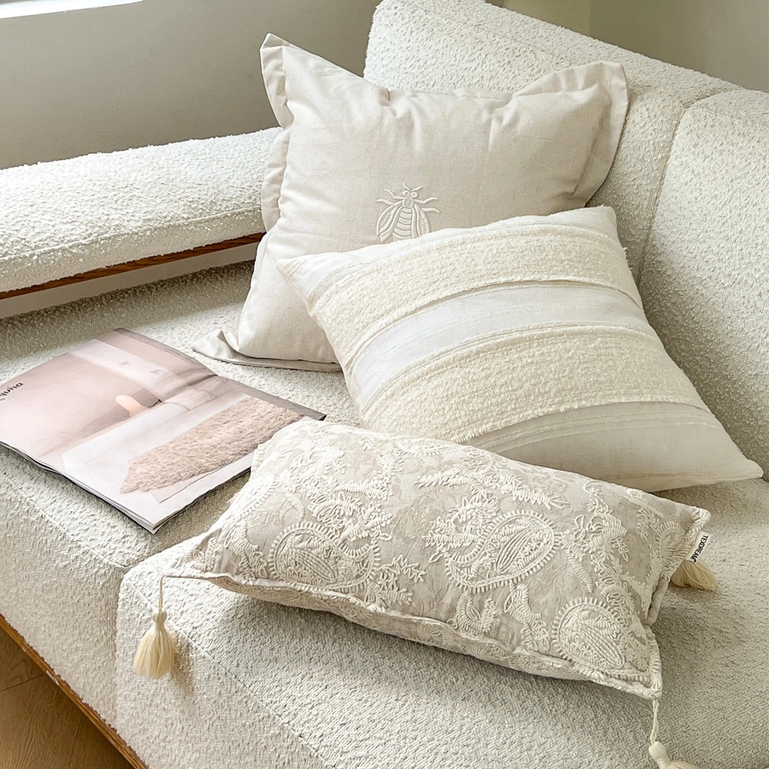 TEXDREAM蜂语侘寂风抱枕样板房高级床上靠垫沙发客厅靠枕套