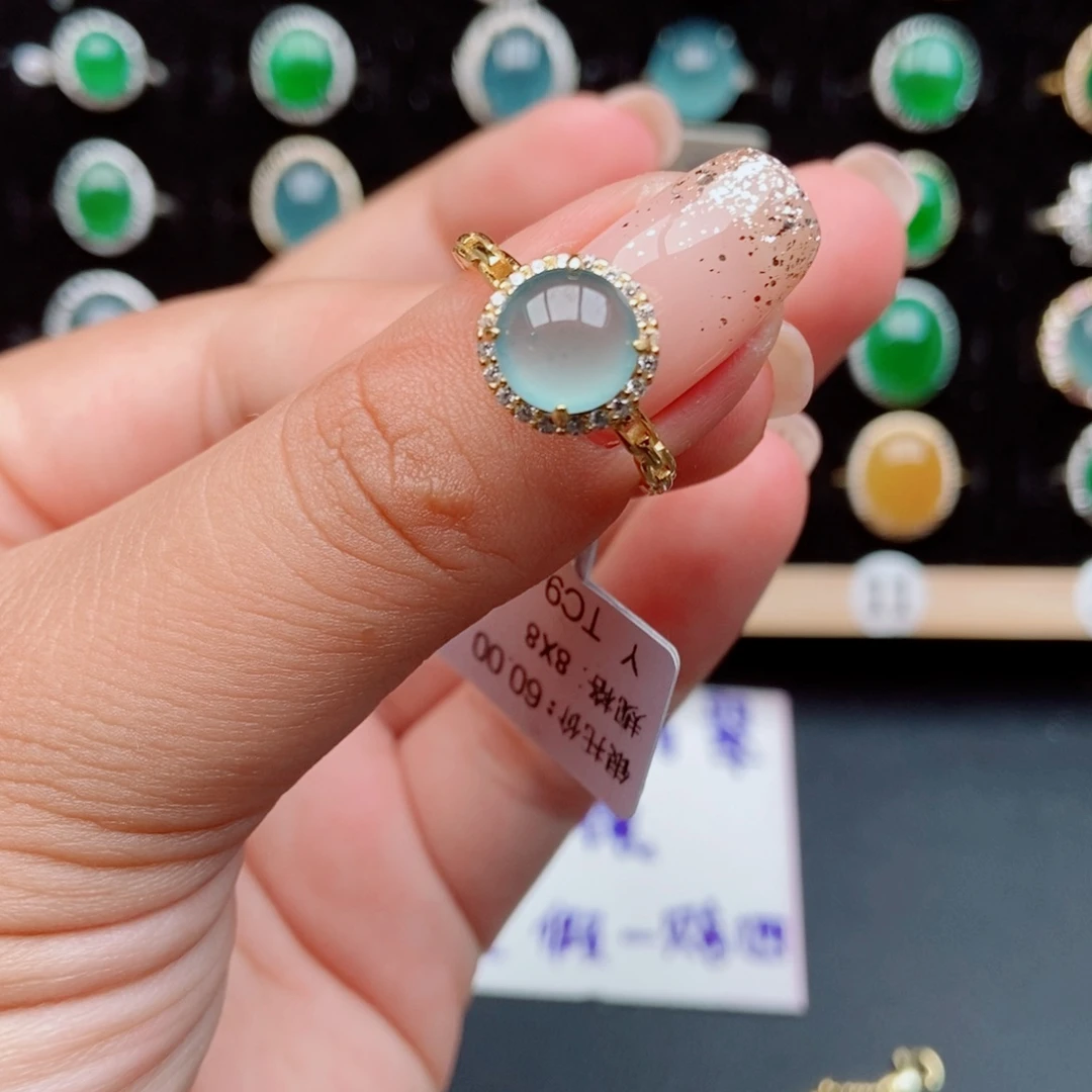 翡翠银S925镶嵌戒指25