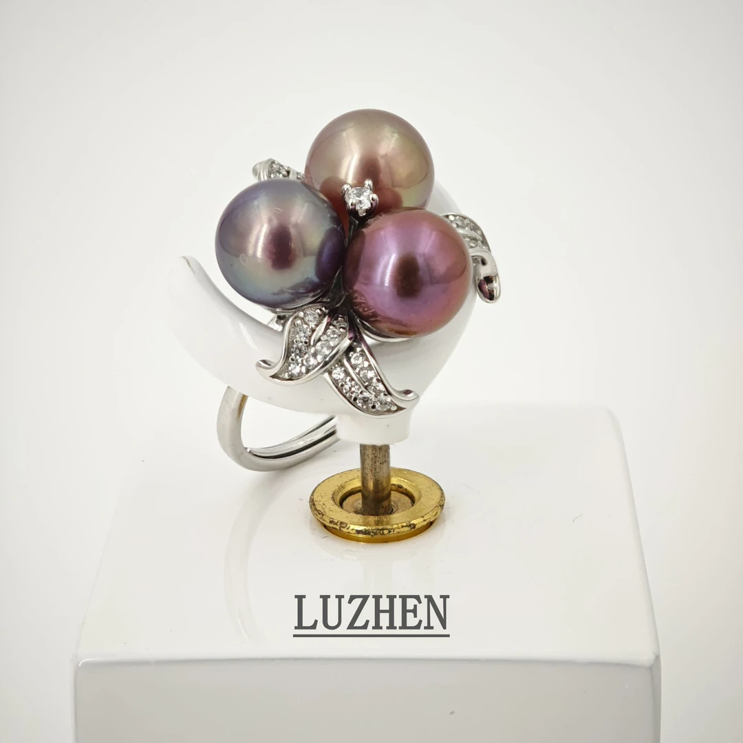 天然淡水珍珠戒指8-9mm时尚气质百搭多样性发其一