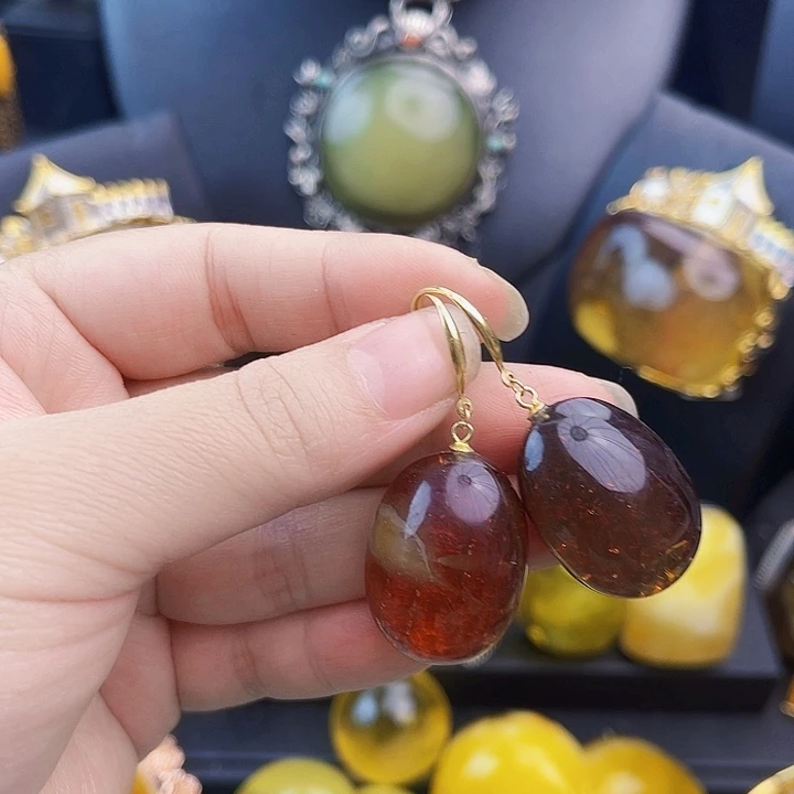 琥珀银S925镶嵌裸石