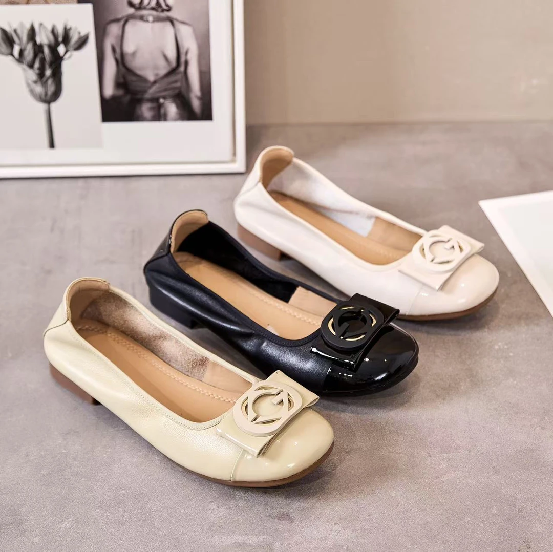 七喜鸟春夏季牛皮软底豆豆鞋8122-58