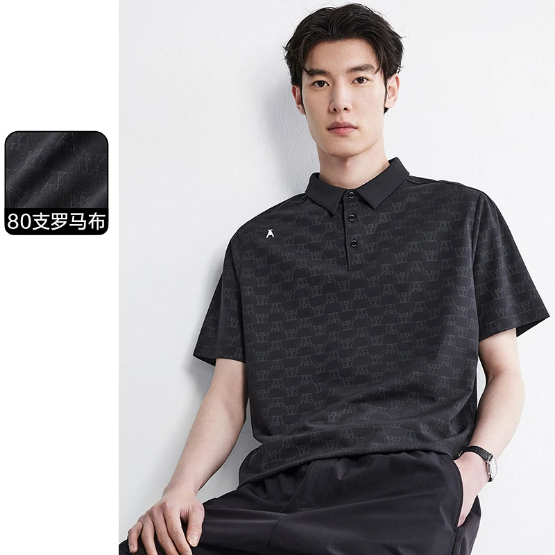 【80支罗马布】 太平鸟男装夏季满版印花polo衬衫情侣BWCOE2374