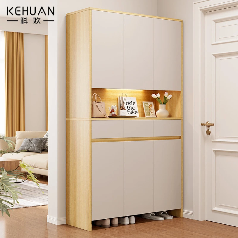 原木风鞋柜家用门口入户玄关柜一体隔断2025新款爆款大容量储物柜