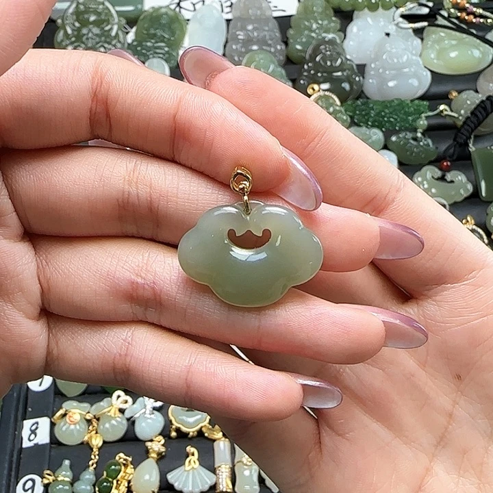 颈饰银S925镶嵌和田玉