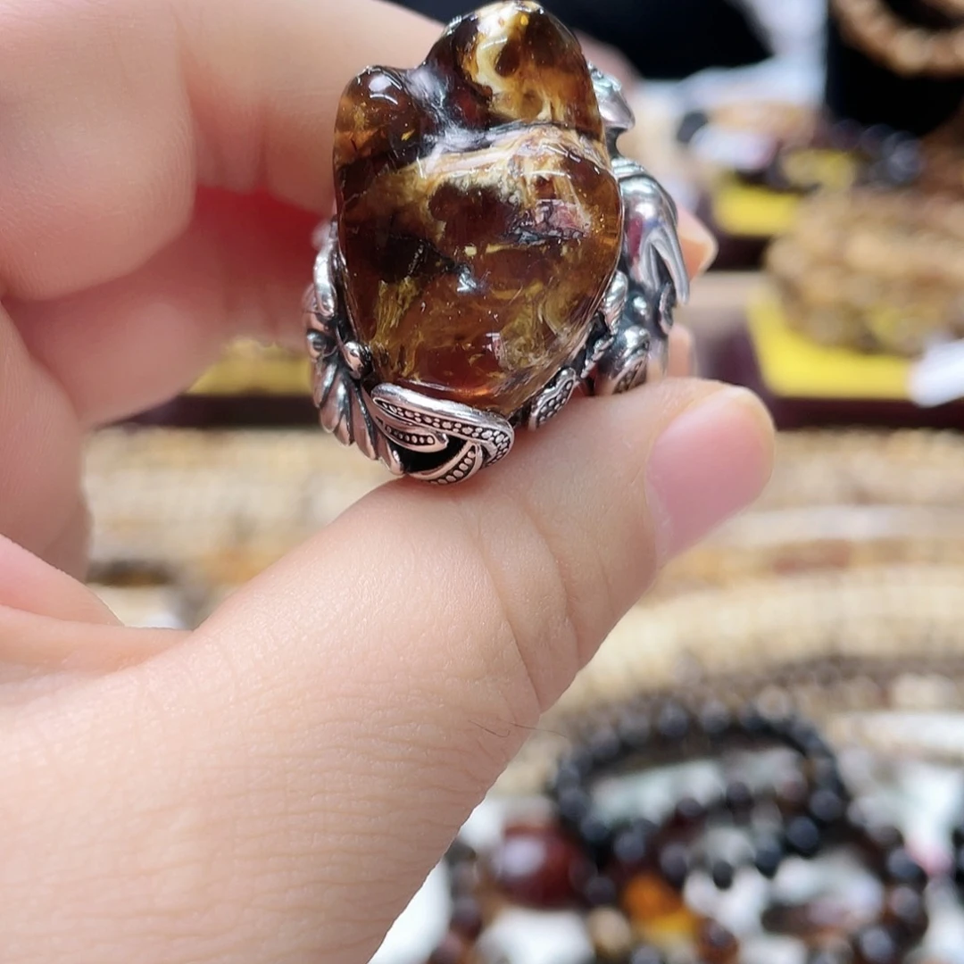 琥珀裸石未镶嵌孤*@大