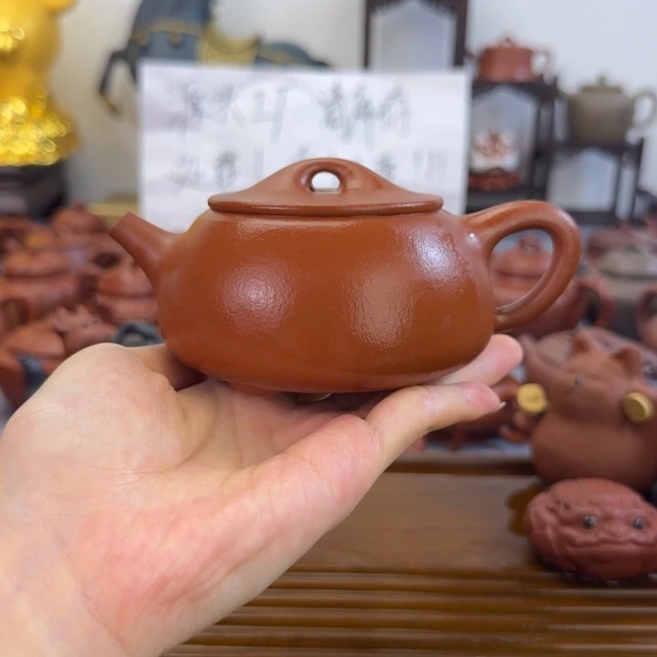 茶壶紫砂朱泥全手景舟石瓢210毫升