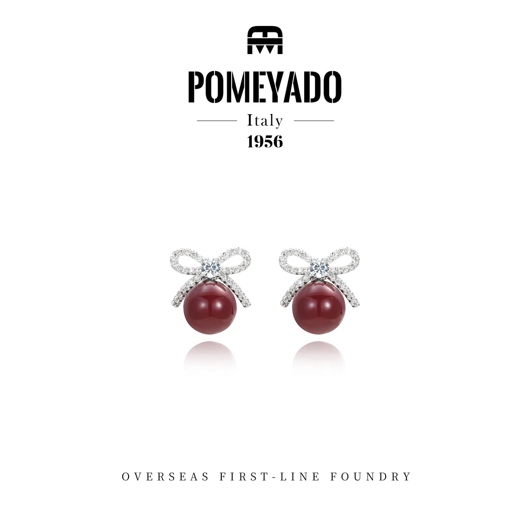 POMEYADO★安可拉红氛围感耳钉 G0355