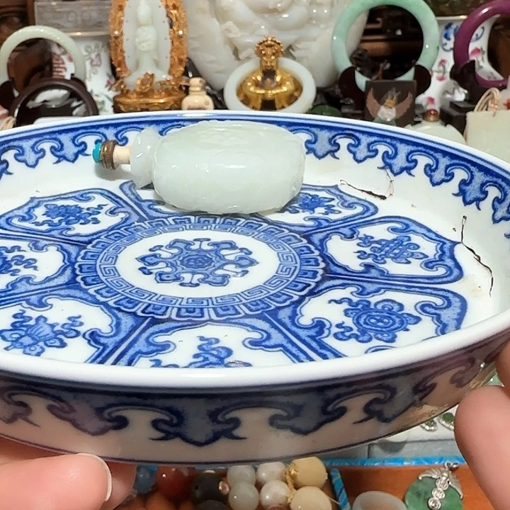 器物之美青花手绘溪**流