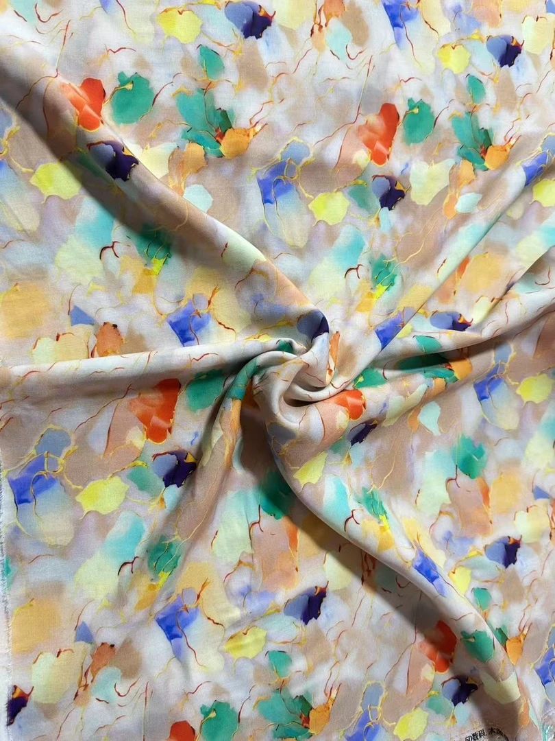 [高品质]丝滑高支高密柔软透气绵绸人造棉纯棉服装布料