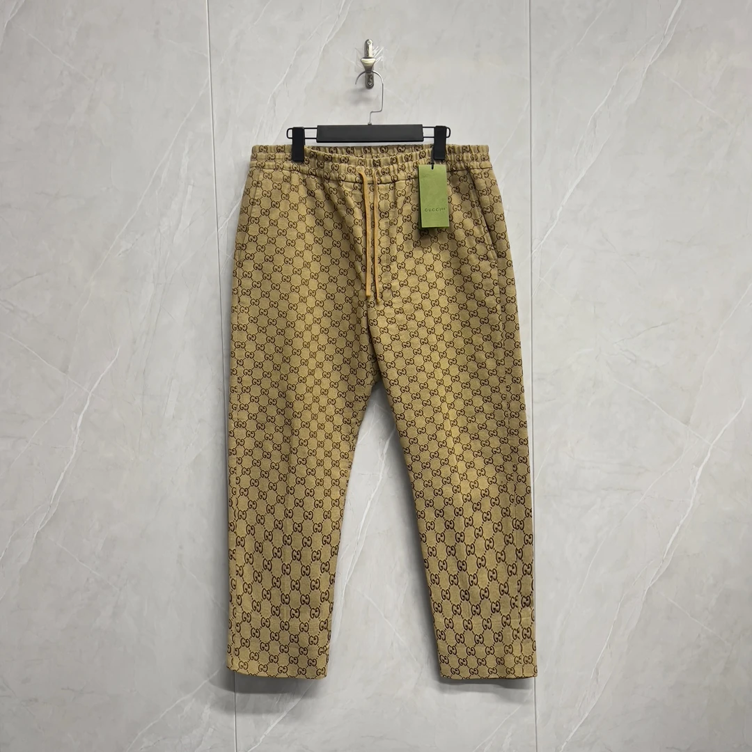 全新未使用 GUCCI/古驰 满Logo双G刺绣休闲裤/W0005/50码/热门