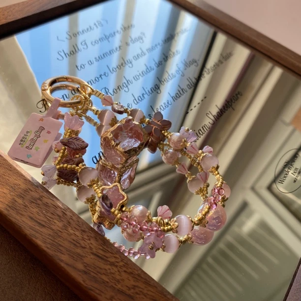 2710粉方块新年手作原创手机链