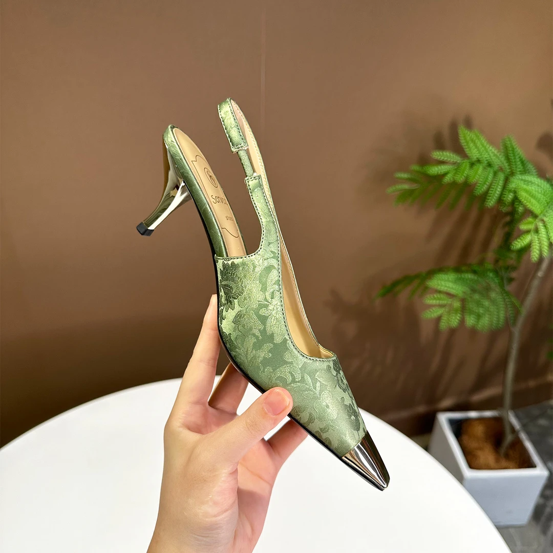 不限季节尖头透气通勤细跟高跟鞋方头一字带百搭性感