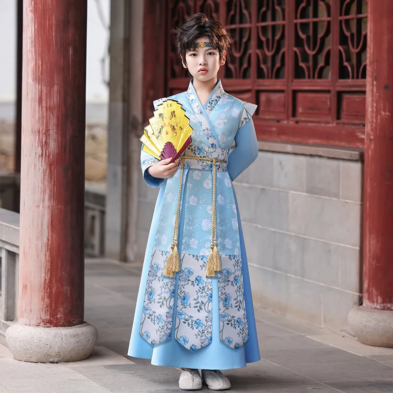 男童汉服儿童春秋中国风唐装男孩古风春款春季古装男宝飞鱼服春装