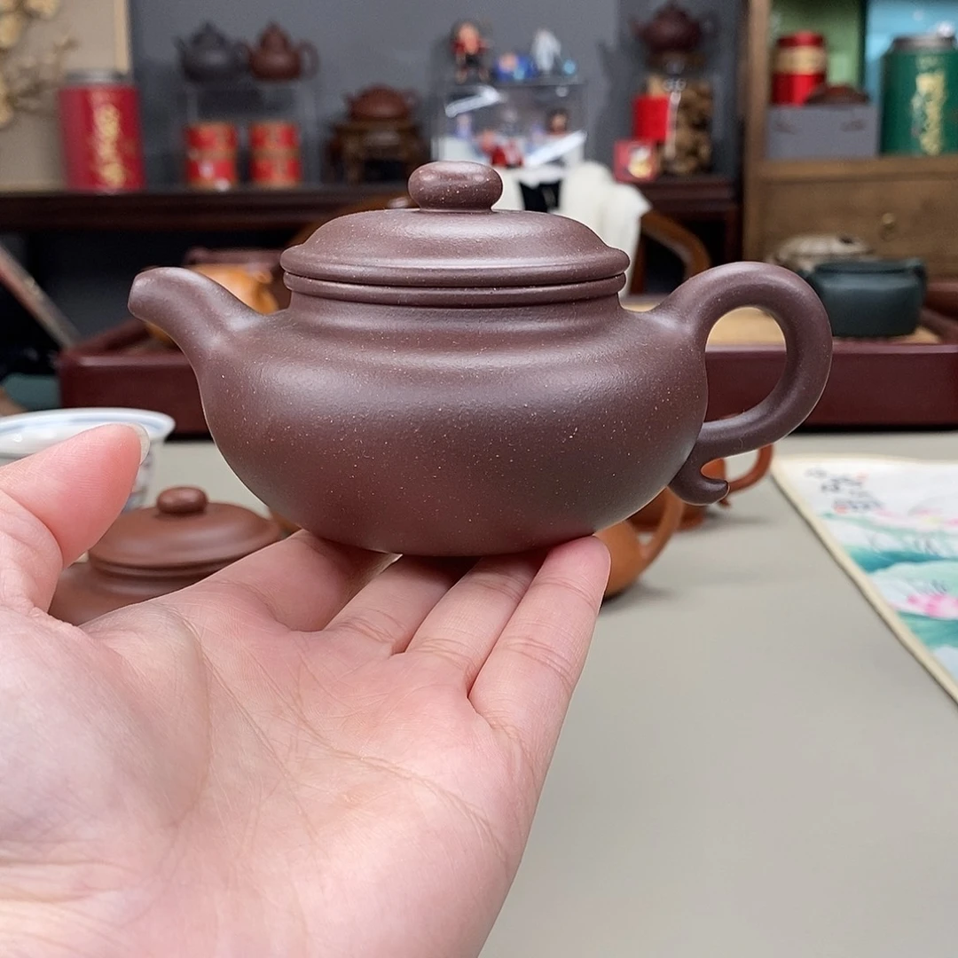 紫砂茶壶四号井紫泥仿古半手190cc