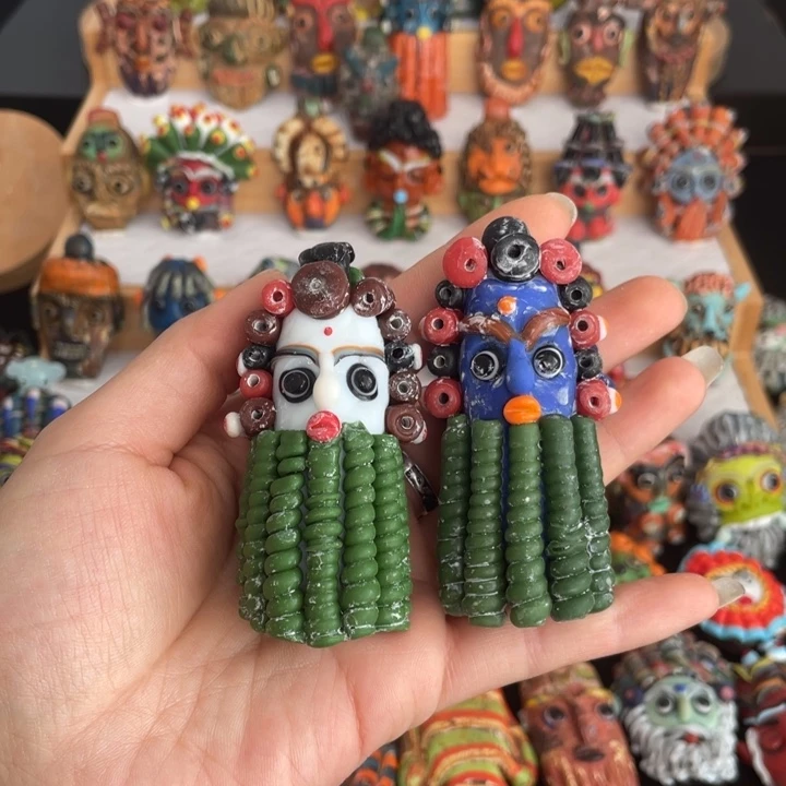 琉璃饰品玉米娃1只