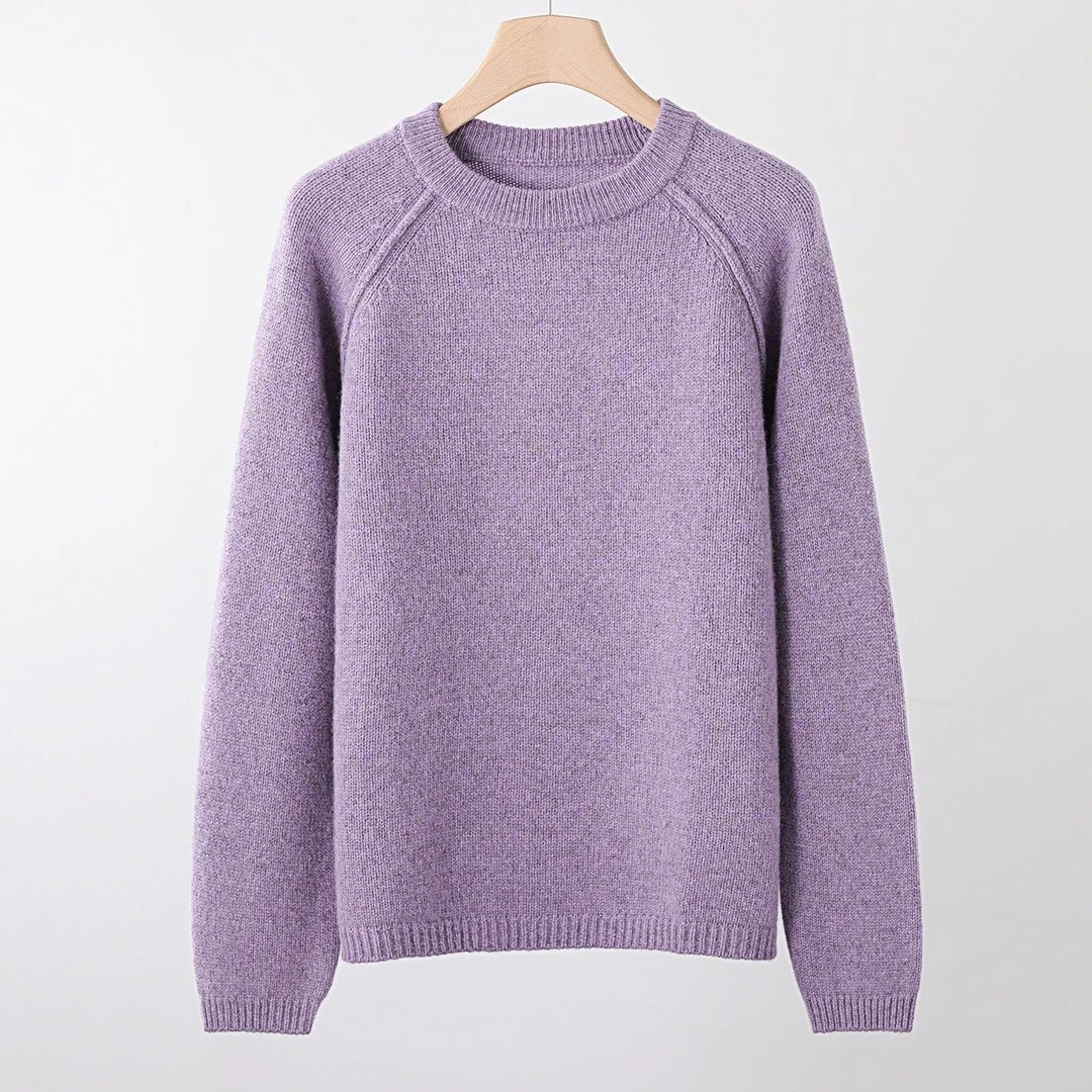 k-gold 100%羊毛 休闲简约百搭加厚圆领女士羊毛针织衫