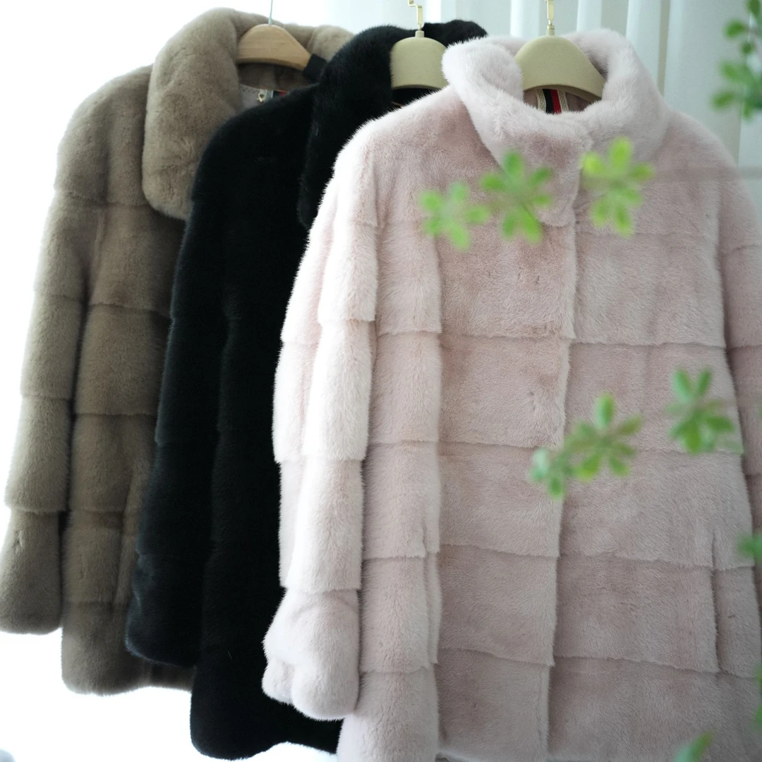 新中式国风水貂毛棉服外套A5655