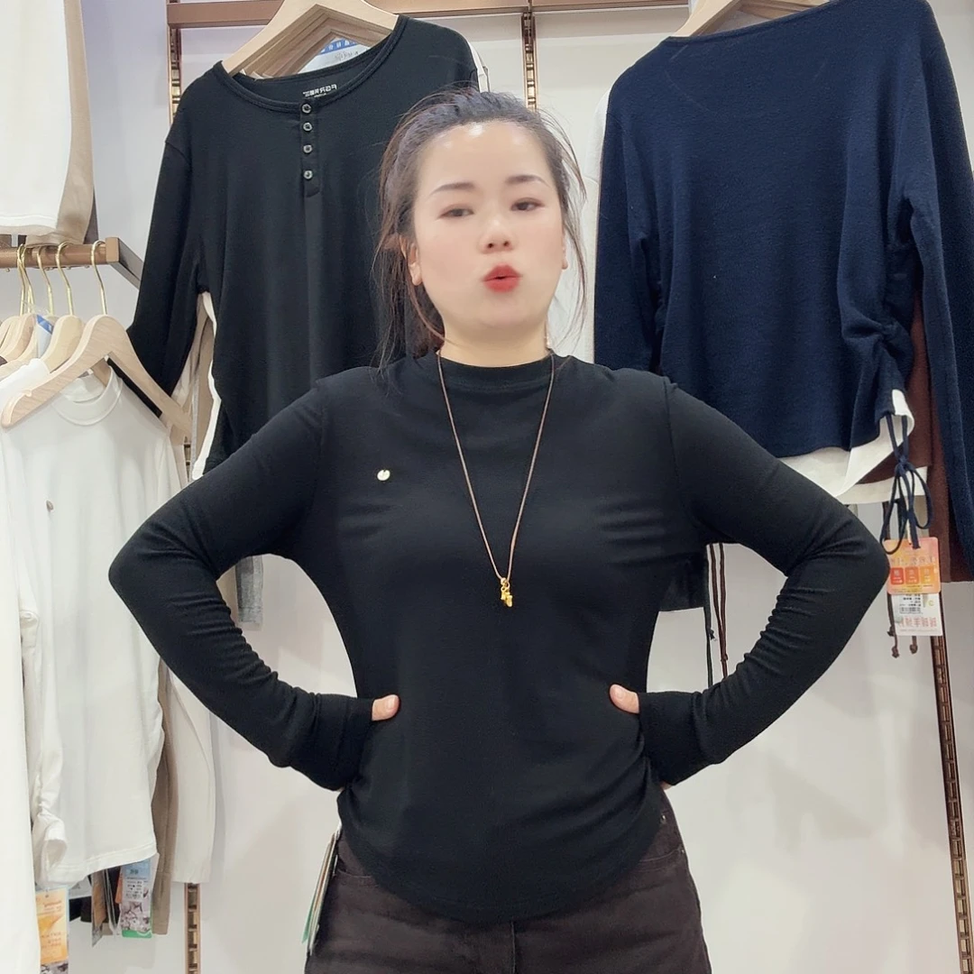 棉2613黑色打底衣一件