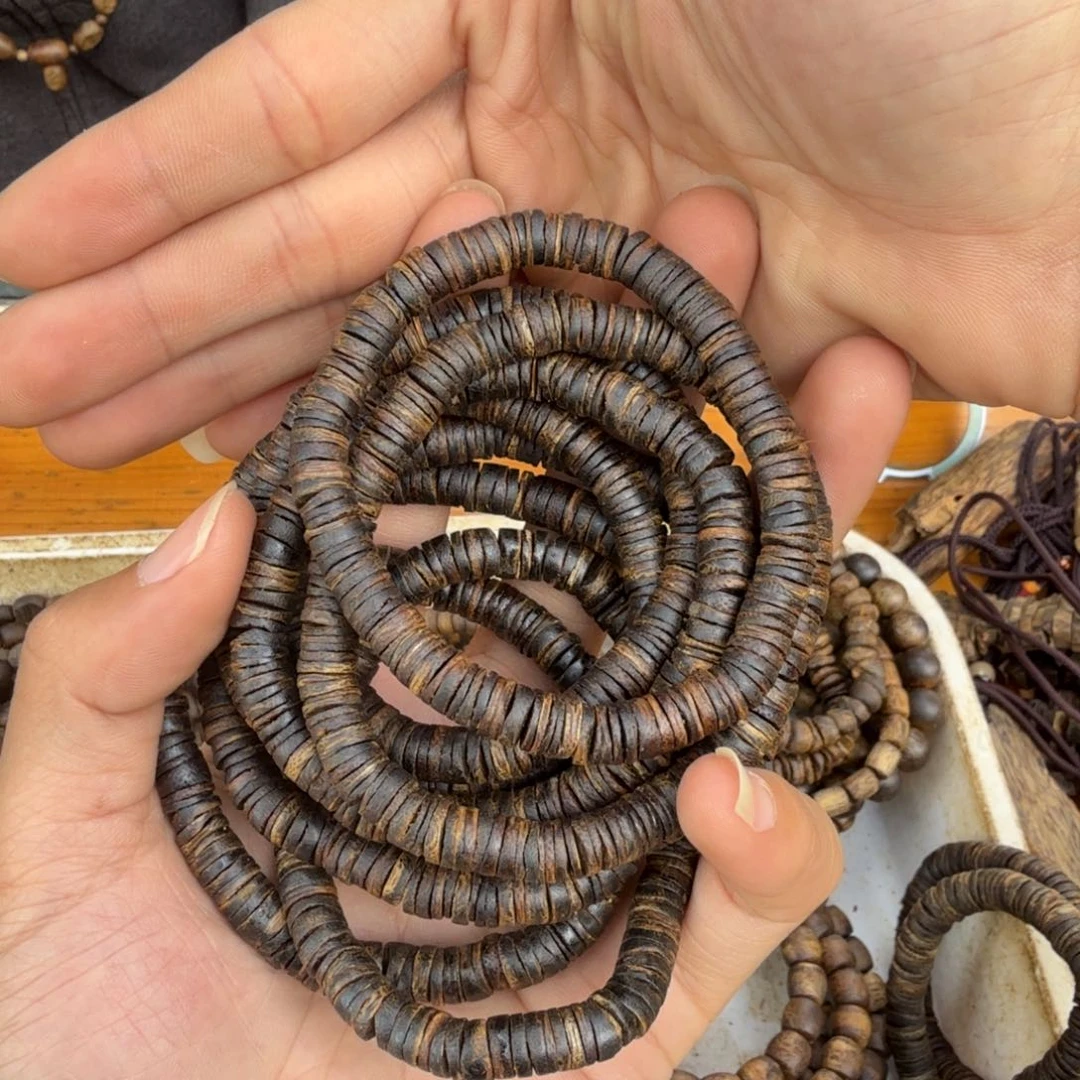 沉香手串单圈沉水片珠7克多样性发一