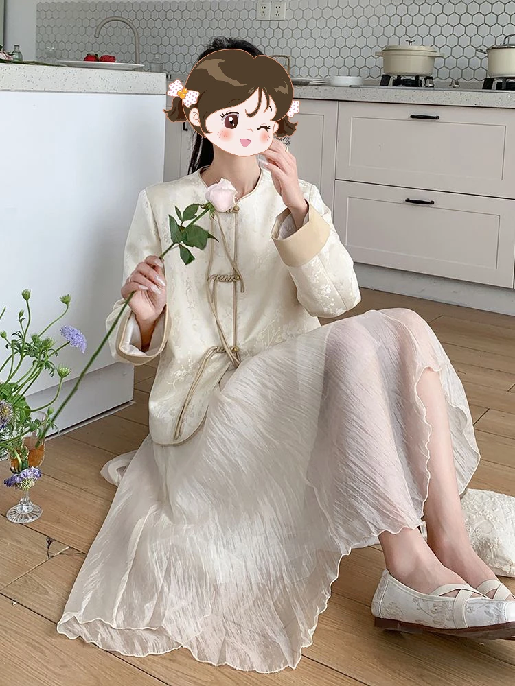 25057#大码新中式国风外套女新款百搭禅意盘扣中国风上衣（秒货）