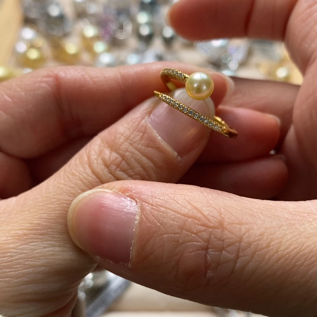 海水珍珠戒指银S925镶嵌