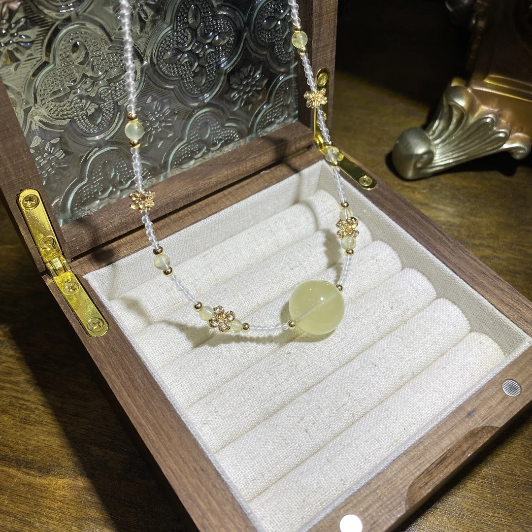 V905-天然黄水晶项链锁骨链-多样性发其一