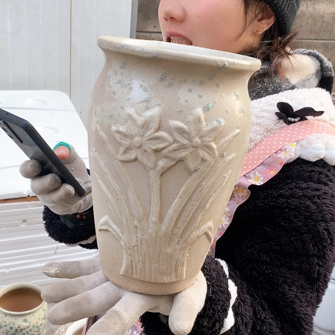 紫砂花盆瑕疵口15高24瑕疵