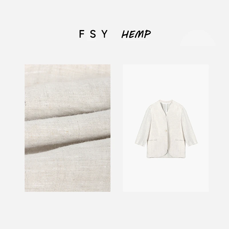 汉麻老钱风小西装女士气质休闲春季春简约设计师2024168