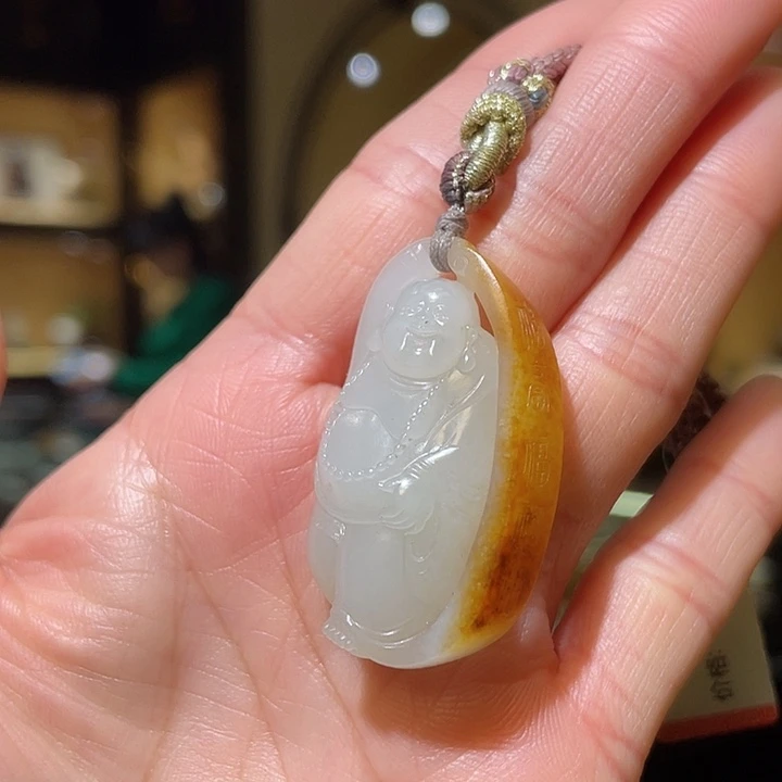 颈饰未镶嵌和田玉佛引福来