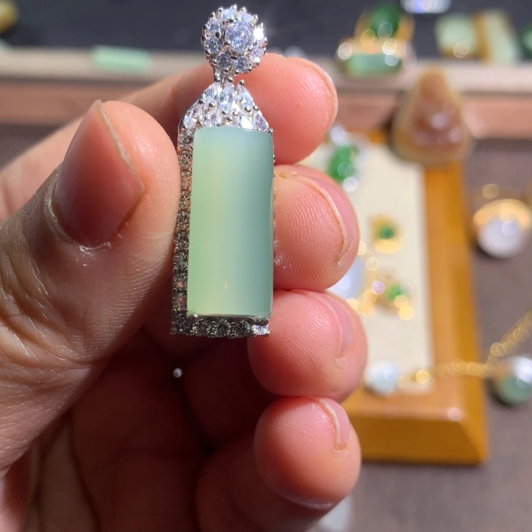 【闪购商品】银S925镶嵌和田玉珠宝半成品