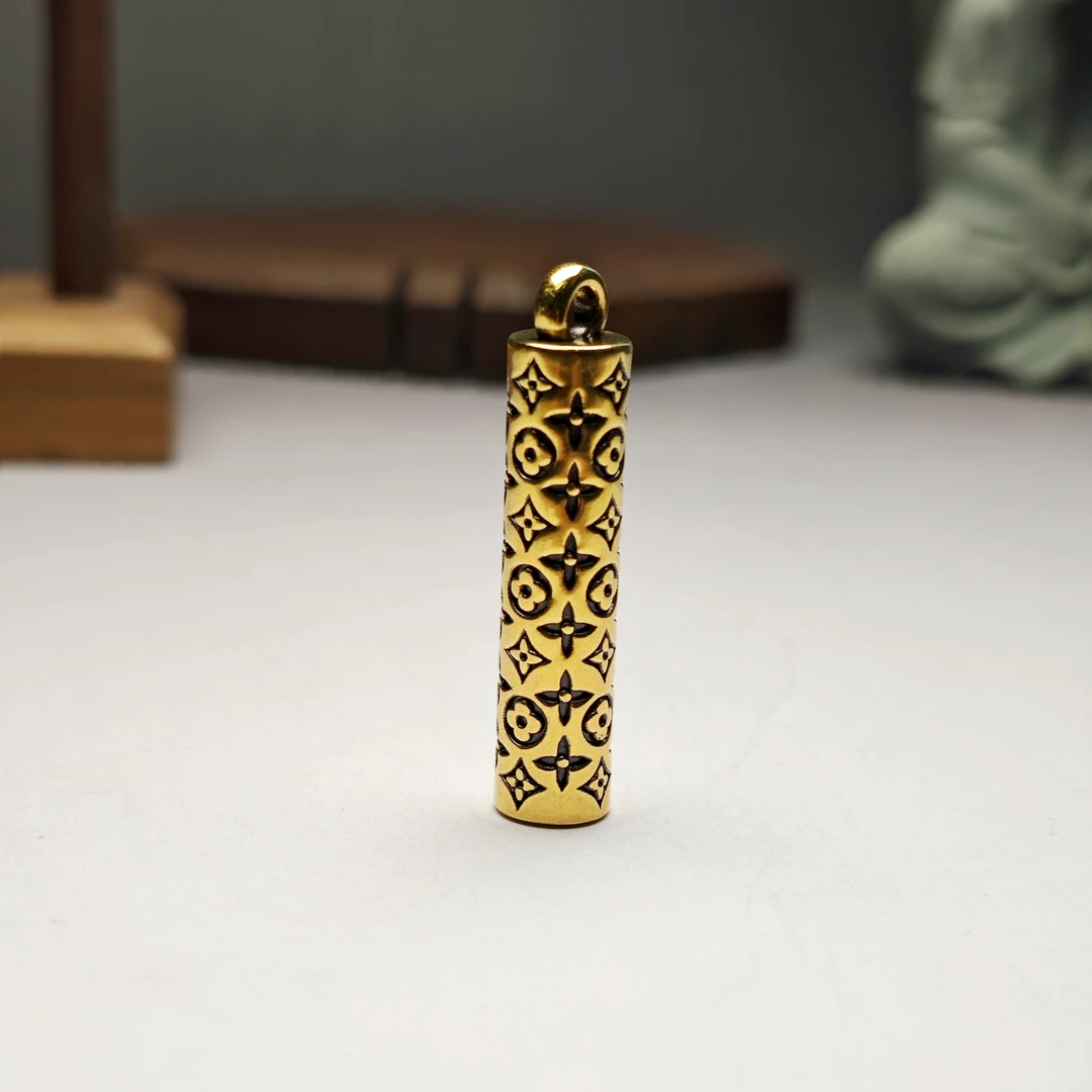 周帝王黄金电黑工艺足金吊坠精潮流时尚老花桶吊坠挂件（不含链）