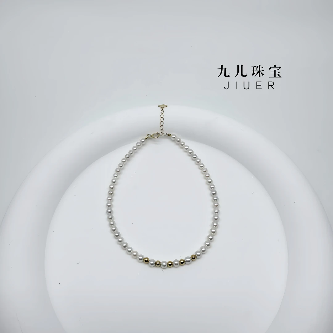 【九儿真珠】18K金淡水BABY珠手链 3-5mm时尚百搭简约 X548