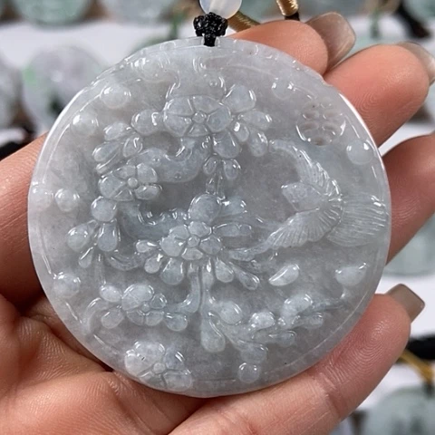翡翠颈饰未镶嵌鸟语花香喜上眉梢福利