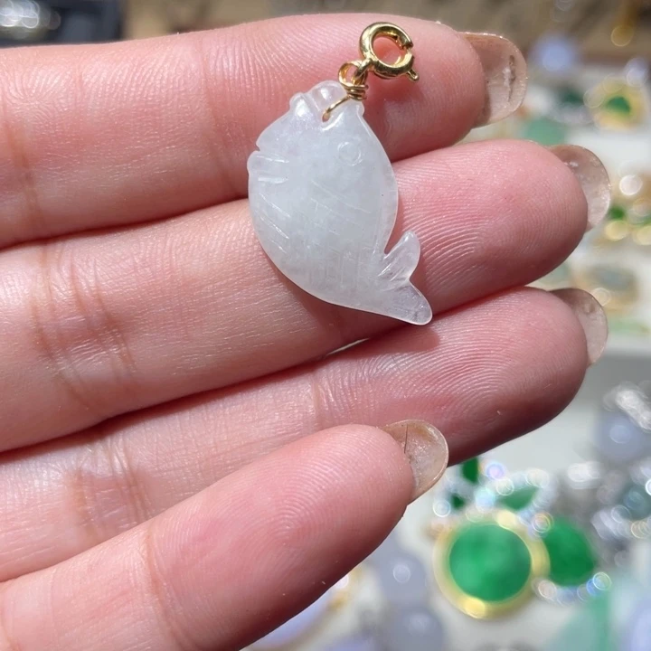 翡翠14K金镶嵌颈饰