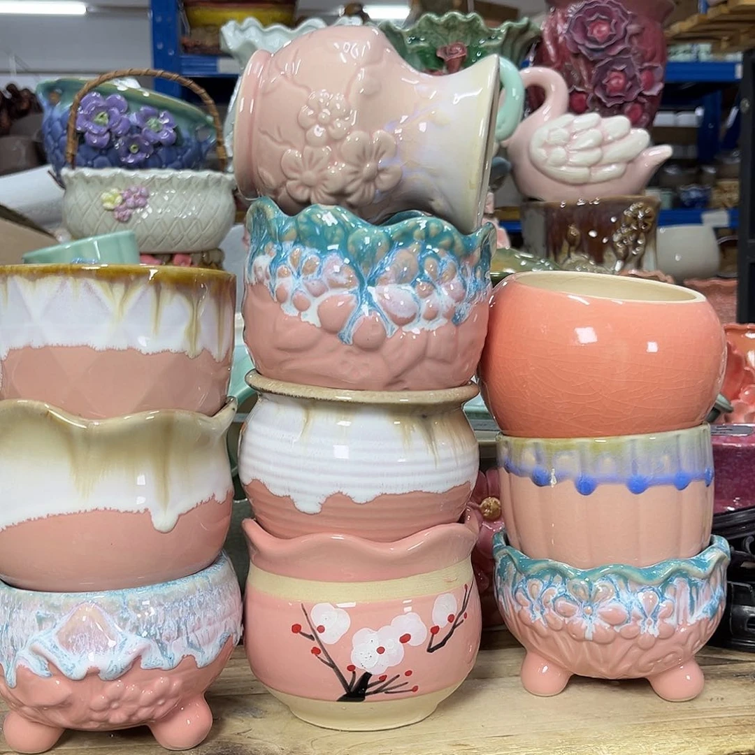 陶瓷陶瓷花盆特价上新口7-10厘米