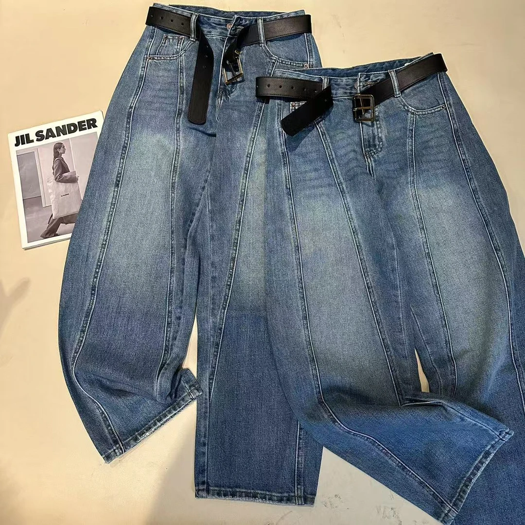 《姚家优麦汇》K5215春款水洗弯刀牛仔裤显瘦百搭新款裤子