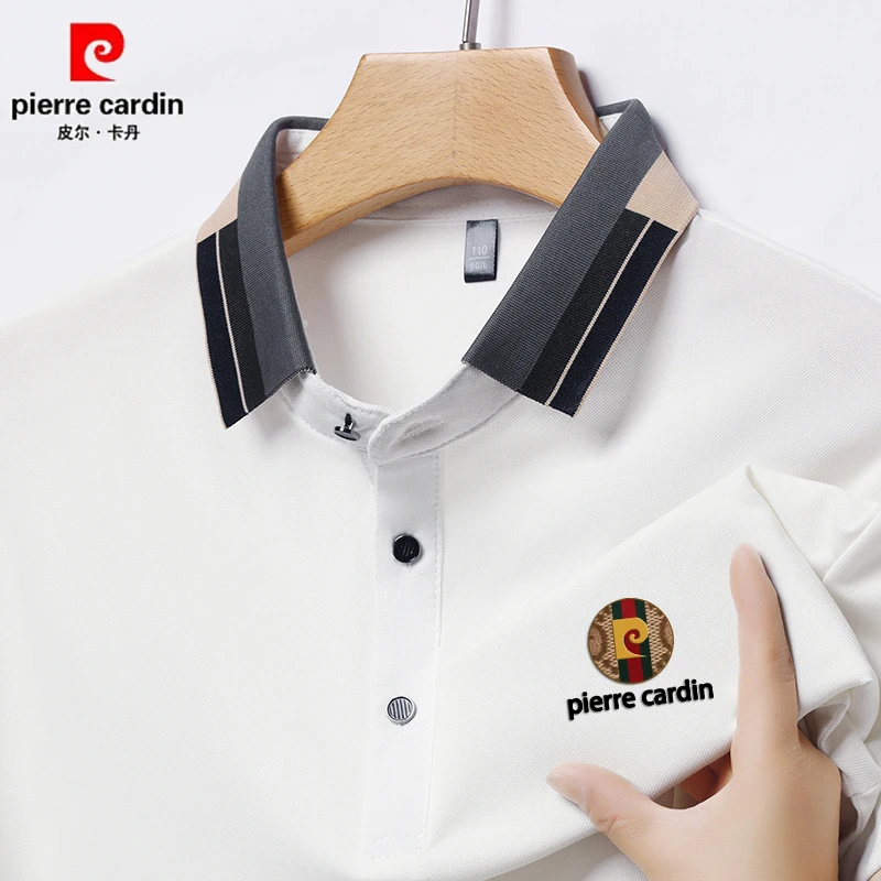 皮尔卡丹高档翻领短袖T恤男士夏季中老年休闲薄款大码男款POLO衫