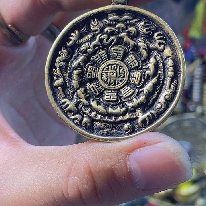 黄铜麟甲熊九宫八卦牌，现在已经在